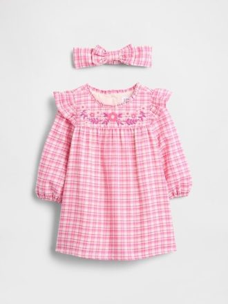 Bebek Gingham Elbise Takımı