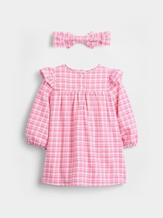 Bebek Gingham Elbise Takımı
