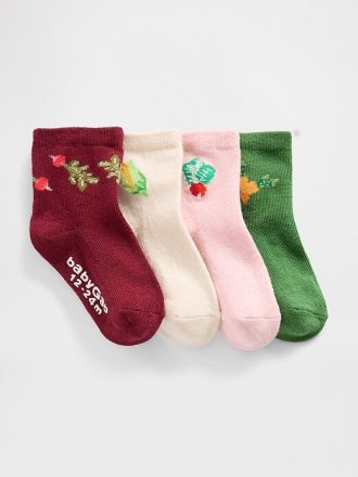 Bebek ve Yürümeye Başlayan Çocuk Çeyrek Çorap (4’lü Paket)
