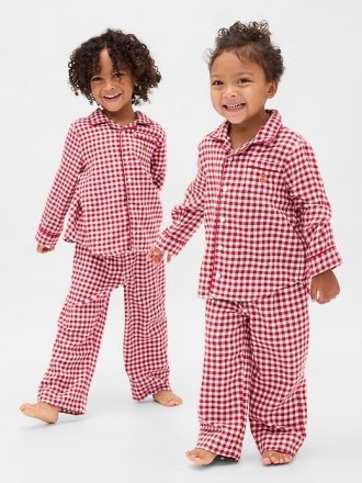 Bebek ve Yürümeye Başlayan Çocuk Geri Dönüştürülmüş Flanel Pijama Takımı