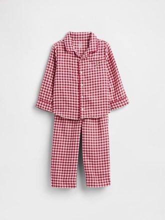 Bebek ve Yürümeye Başlayan Çocuk Geri Dönüştürülmüş Flanel Pijama Takımı