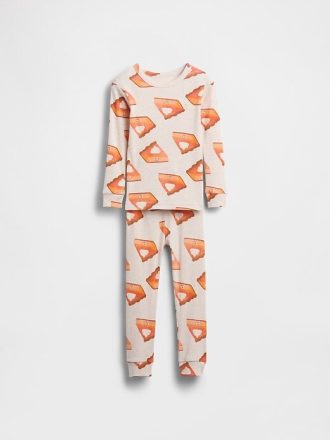 Bebek ve Yürümeye Başlayan Çocuk Şükran Günü Organik Fırçalanmış Pamuklu Pijama Takımı