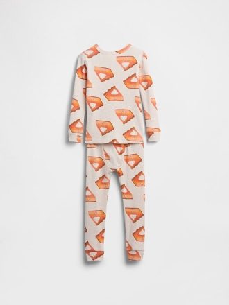 Bebek ve Yürümeye Başlayan Çocuk Şükran Günü Organik Fırçalanmış Pamuklu Pijama Takımı