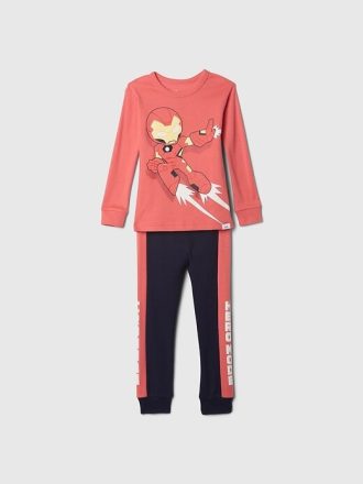 Bebek ve Yürümeye Başlayan Çocuk Marvel Organik Fırçalanmış Pamuklu Pijama Takımı