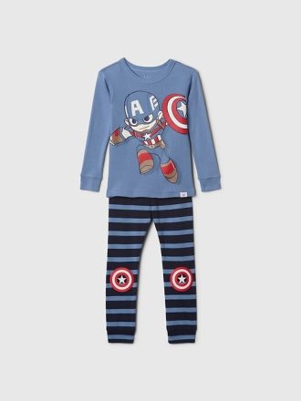 Bebek ve Yürümeye Başlayan Çocuk Marvel Organik Fırçalanmış Pamuklu Pijama Takımı