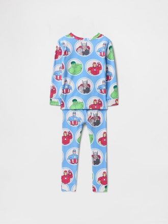 Bebek ve Yürümeye Başlayan Çocuk Marvel Organik Fırçalanmış Pamuklu Pijama Takımı