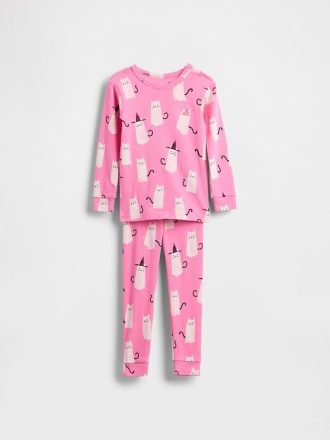 Bebek ve Yürümeye Başlayan Çocuk Organik Fırçalanmış Pamuklu Cadılar Bayramı Pijama Takımı