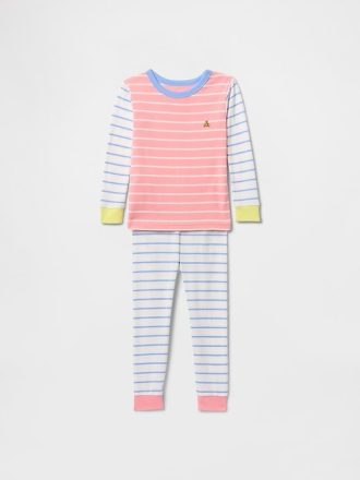 Bebek ve Yürümeye Başlayan Çocuk Organik Fırçalanmış Pamuklu Pijama Takımı