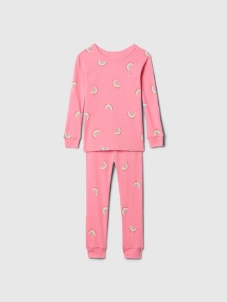 Bebek ve Yürümeye Başlayan Çocuk Organik Fırçalanmış Pamuklu Pijama Takımı