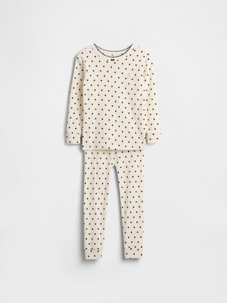 Bebek ve Yürümeye Başlayan Çocuk Organik Fırçalanmış Pamuklu Pijama Takımı