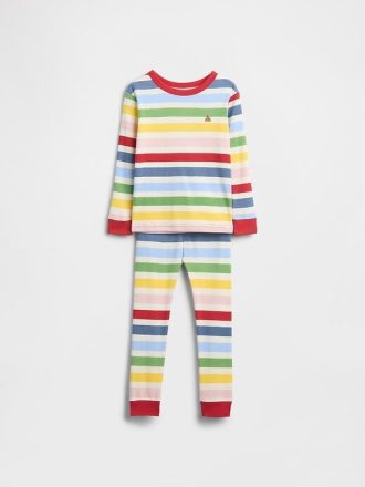Bebek ve Yürümeye Başlayan Çocuk Organik Fırçalanmış Pamuklu Pijama Takımı