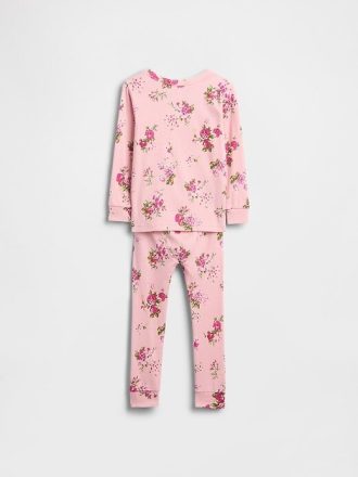Bebek ve Yürümeye Başlayan Çocuk Organik Fırçalanmış Pamuklu Pijama Takımı
