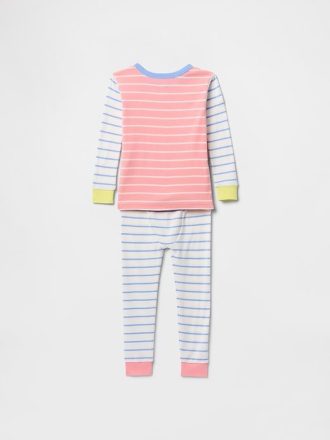 Bebek ve Yürümeye Başlayan Çocuk Organik Fırçalanmış Pamuklu Pijama Takımı