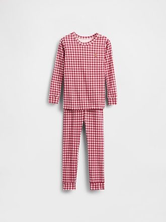 Bebek ve Yürümeye Başlayan Çocuk Organik Fırçalanmış Pamuklu Pijama Takımı