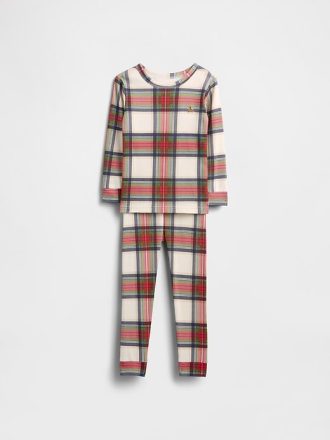 Bebek ve Yürümeye Başlayan Çocuk Organik Fırçalanmış Pamuklu Pijama Takımı