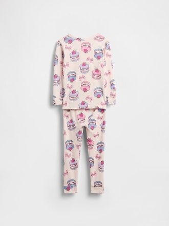 Bebek ve Yürümeye Başlayan Çocuk Organik Fırçalanmış Pamuklu Pijama Takımı