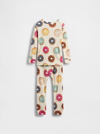 Bebek ve Yürümeye Başlayan Çocuk Organik Fırçalanmış Pamuklu Pijama Takımı