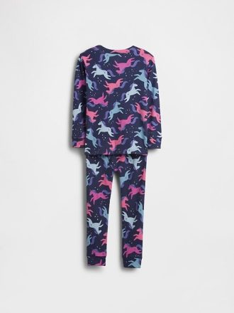 Bebek ve Yürümeye Başlayan Çocuk Organik Fırçalanmış Pamuklu Unicorn Pijama Takımı