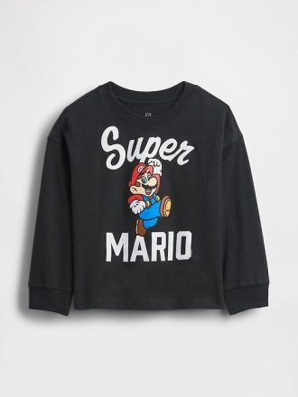 Bebek ve Yürümeye Başlayan Çocuk Süper Mario Grafik Tişörtü