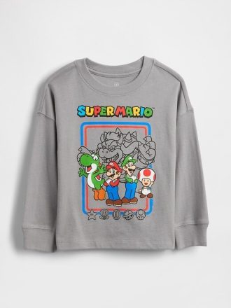 Bebek ve Yürümeye Başlayan Çocuk Süper Mario Grafik Tişörtü