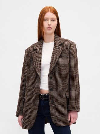 Büyük Boy Yün Karışımlı Blazer