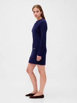 CashSoft Kablo Örgü Mini Kazak Elbise