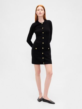 CashSoft Rib Cepli Mini Kazak Elbise