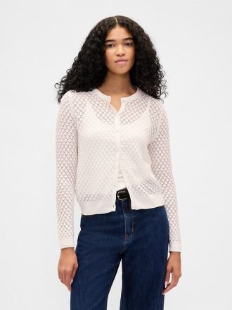 CashSoft Stretch Pointelle Hırka