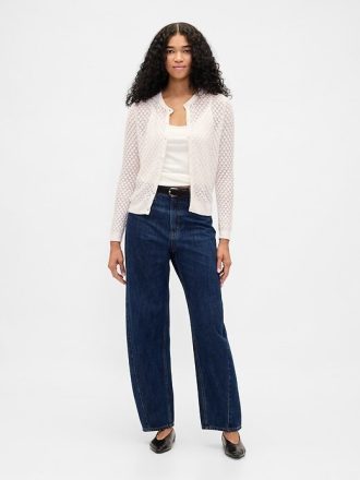 CashSoft Stretch Pointelle Hırka