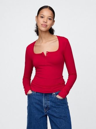 CloseKnit Jersey Henley Tişörtü