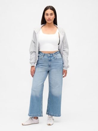 Curvy High Stride Geniş Paça Bilek Pantolonu