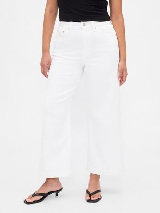 Curvy Yüksek Bel Geniş Paça Paça Kot Pantolon