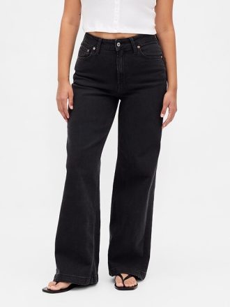 Curvy Yüksek Bel Stride Geniş Paça Kot Pantolon