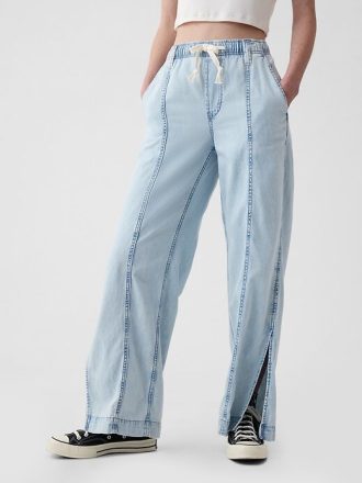 Denim Kolay Geniş Paça Pantolon