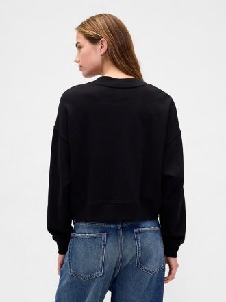Fransız Havlu V Yaka Kısa Sweatshirt