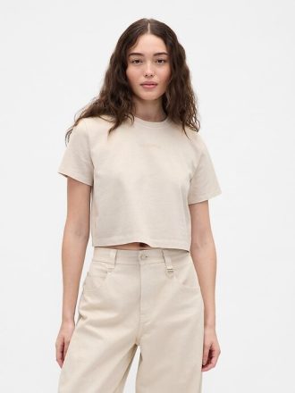 Gap × BÉIS Organik Pamuklu VintageSoft Crop Grafikli Tişört
