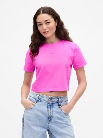 Gap × BÉIS Organik Pamuklu VintageSoft Crop Grafikli Tişört