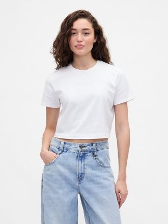 Gap × BÉIS Organik Pamuklu VintageSoft Crop Grafikli Tişört