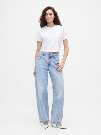 Gap × BÉIS Organik Pamuklu VintageSoft Crop Grafikli Tişört