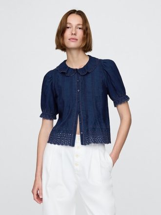 Gap × DÔEN Eyelet Gömlek