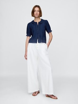 Gap × DÔEN Eyelet Gömlek