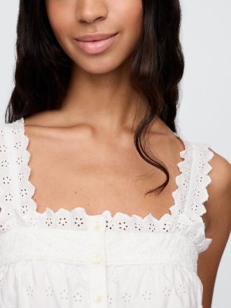 Gap × DÔEN Eyelet Midi Elbise