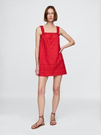 Gap × DÔEN Eyelet Shift Mini Elbise