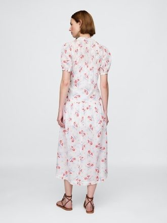 Gap × DÔEN Pintuck Floral Midi Elbise