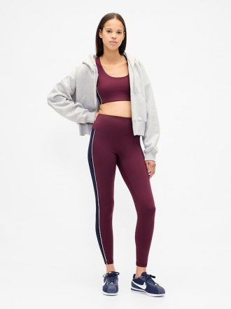 GapFit Yüksek Bel Güçlü Tam Boy Çizgili Tayt