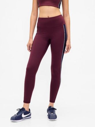 GapFit Yüksek Bel Güçlü Tam Boy Çizgili Tayt