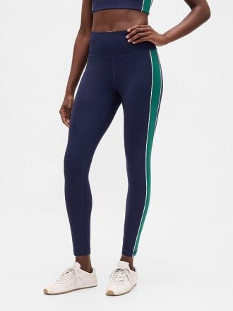 GapFit Yüksek Bel Güçlü Tam Boy Çizgili Tayt