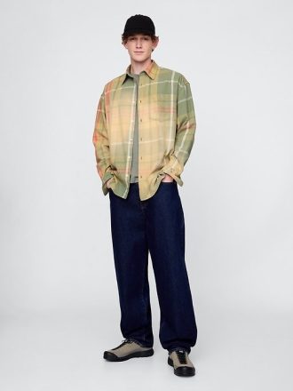Güneşte Yıkanmış Twill Büyük Gömlek