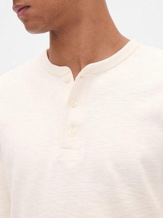 Çift Örgü Henley Tişörtü