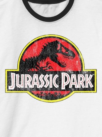 Jurassic Park Klasik Logo Grafikli Zil Tişörtü